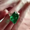 14ct Three-stone Emerald Cut Engagement Ring in Gold