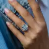 6.55ct Three-stone Emerald Cut Sapphire Ring
