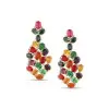 20ctw Multicolor Sapphire Statement Drop Earrings
