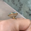 9.5ct Princess Cut Aquamarine Gradient Color Engagement Ring