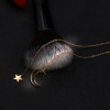 Crescent Moon And Star Titanium Steel Necklace