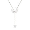 Crescent Moon And Star Titanium Steel Necklace