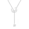 Crescent Moon And Star Titanium Steel Necklace