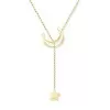 Crescent Moon And Star Titanium Steel Necklace