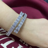 8ctw Baguette Cut White Sapphire Bypass Bangle