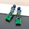 11.2ctw Asscher Cut Emerald Statement Earrings