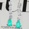 20ctw Multi-cut White Sapphire and Paraiba Drop Earrings