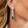 20ctw Multi-cut White Sapphire and Paraiba Drop Earrings