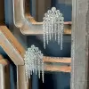 22ctw Round Cut Fringe Chandelier Earrings
