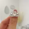 2ct Cushion Cut White Sapphire 2pcs Bridal Sets
