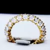 3CTW Round Cut Double Row Eternity Ring