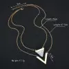 Double Layers Triangle Turquoise & Letter V Pendant Necklace