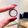 Emerald Cut Eternity Band with Ruby Accents