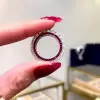Emerald Cut Eternity Band with Ruby Accents