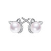Kitten Design Cultured Pearl Alloy Stud Earrings