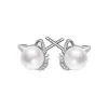 Kitten Design Cultured Pearl Alloy Stud Earrings