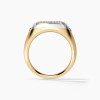 1ct Paved White Sapphire Two Tone Signet Ring