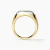 1ct Paved White Sapphire Two Tone Signet Ring
