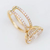 5 Cushion Cut White Sapphire Double Shank Ring in Gold