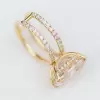 5 Cushion Cut White Sapphire Double Shank Ring in Gold
