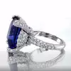 8ct Asscher Cut Blue Sapphire Engagement Ring
