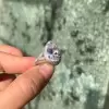 10ct Pear Cut White Sapphire Halo Engagement Ring
