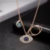 Luck Drop & Evil Eye Pendant Titanium Steel Necklace  