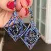 Blue Sapphire Statement Dangle Earrings