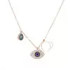 Luck Drop & Evil Eye Pendant Titanium Steel Necklace  