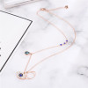 Luck Drop & Evil Eye Pendant Titanium Steel Necklace  