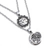 Sun & Moon & Hand Pendant  Layered Necklace