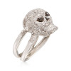 .50 ct. t.w. Black and White Diamond Skull Ring in Sterling Silver