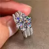 3.8ct Round Cut White Sapphire Engagement Ring