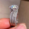 3.8ct Round Cut White Sapphire Engagement Ring