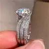 3.8ct Round Cut White Sapphire Engagement Ring