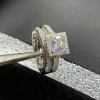 4ct Princess Cut White Sapphire 2pcs Bridal Set