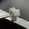 4ct Princess Cut White Sapphire 2pcs Bridal Set
