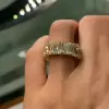 Emerald Cut Light Yellow Sapphire Eternity Band