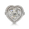 3.5ct Heart Cut White Sapphire Double Halo Engagement Ring