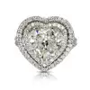 3.5ct Heart Cut White Sapphire Double Halo Engagement Ring