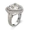 3.5ct Heart Cut White Sapphire Double Halo Engagement Ring