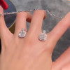 Emerald Cut White Sapphire Necklace & Earrings Jewelry Sets