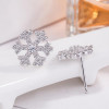 Christmas Snowflake Silver Stud Earrings