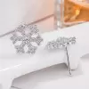 Christmas Snowflake Silver Stud Earrings