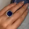 12ct Halo Cushion Cut Classic Paved Engagement Ring