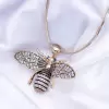 CZ Bee Pendant Alloy Necklace