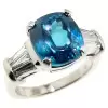 6.56ct Three-stone Blue Sapphire Engagement Ring