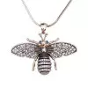 CZ Bee Pendant Alloy Necklace