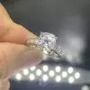 3ct Cushion Cut White Sapphire Engagement Ring