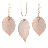 Leaf Shape Alloy Earrings Necklace Set 